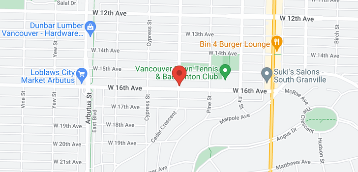 map of 1795 W 16TH AVENUE